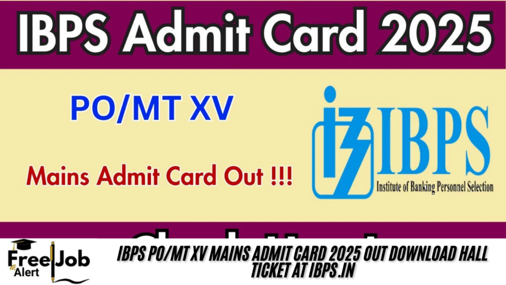 IBPS PO/MT XV Mains Admit Card 2025 OUT Download Hall Ticket at ibps.in